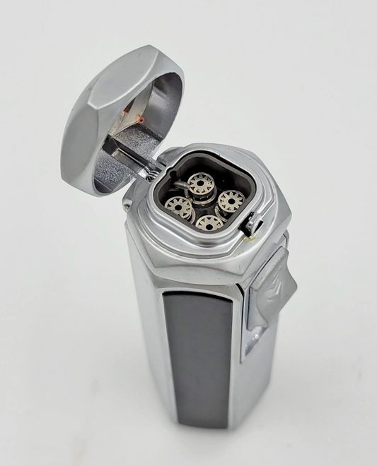 Cigar Lighter 4 Burner Black/Chrome