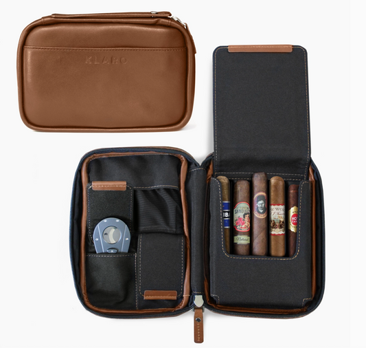 Brown Flint Travel Leather Cigar