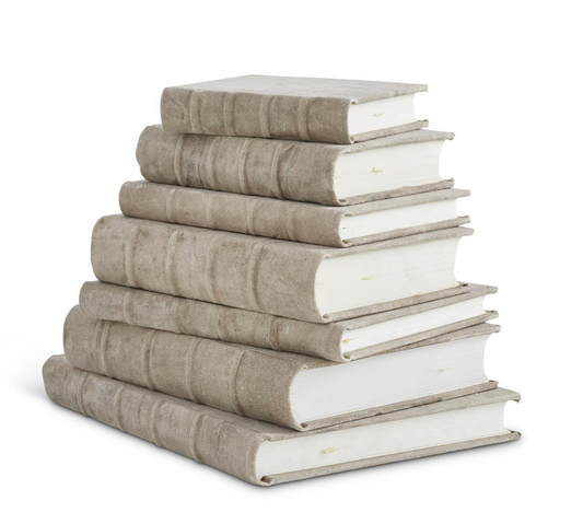 SET OF 7 ANTIQUED COTTON CANVAS JOURNALS