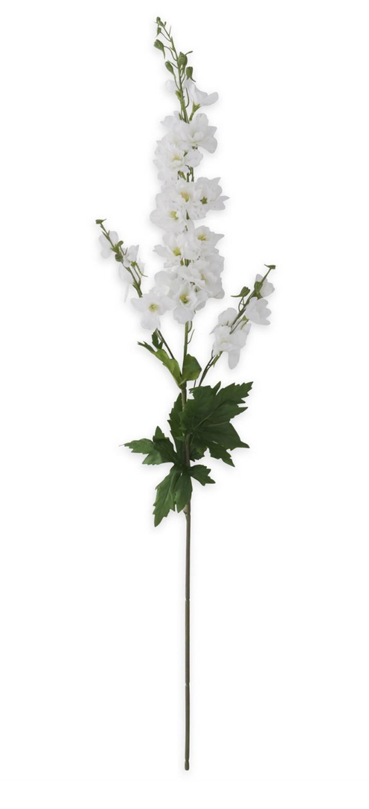36 INCH WHITE REAL TOUCH 3 SHOOT DELPHINIUM STEM