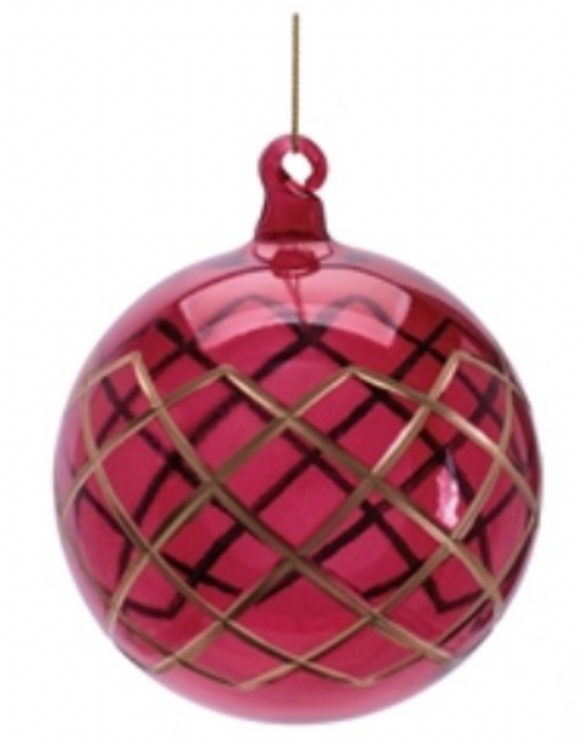 Crimson Lattice Ornament