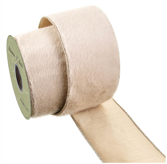 Cream Fur Ribbon