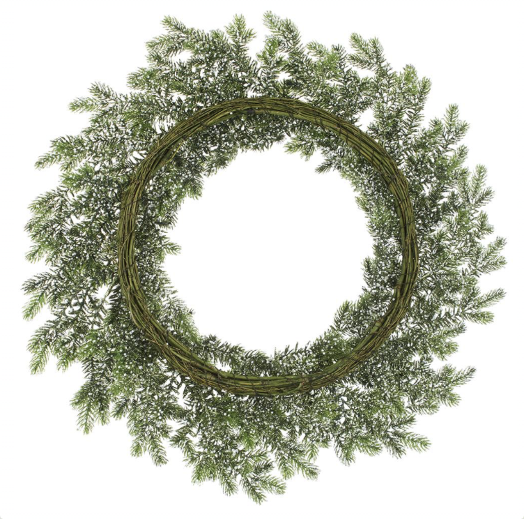Green&White Glittered Mini Berry Wreath