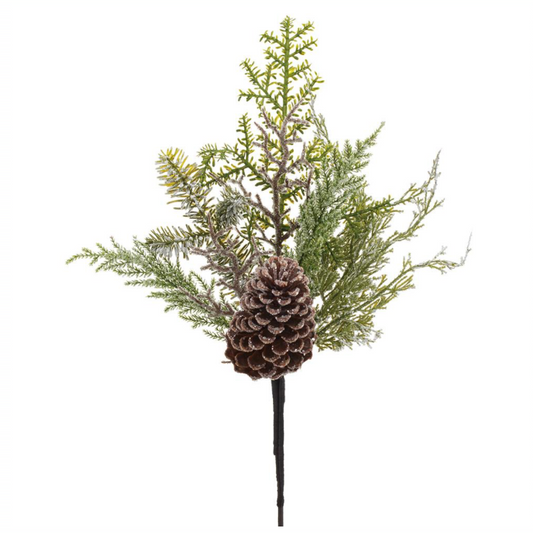 Brown Green Iced Pine Cone