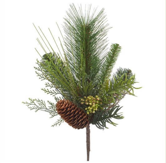 Brown Green Pine Cone/Berry/Pine Pick