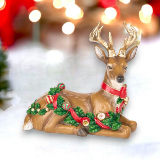 11in Deer with Bauble Garland