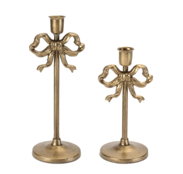 Bow Taper Candle Holder (Set of 2)