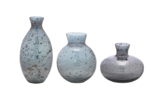 Blue Glass Vases (SET OF 3)
