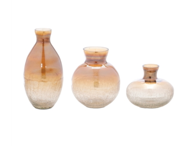 Brown Glass Vases (SET OF 3)