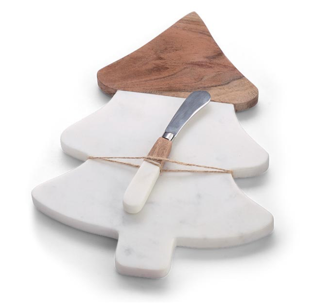 MARBLE AND ACACIA WOOD CHARCUTERIE BOARD