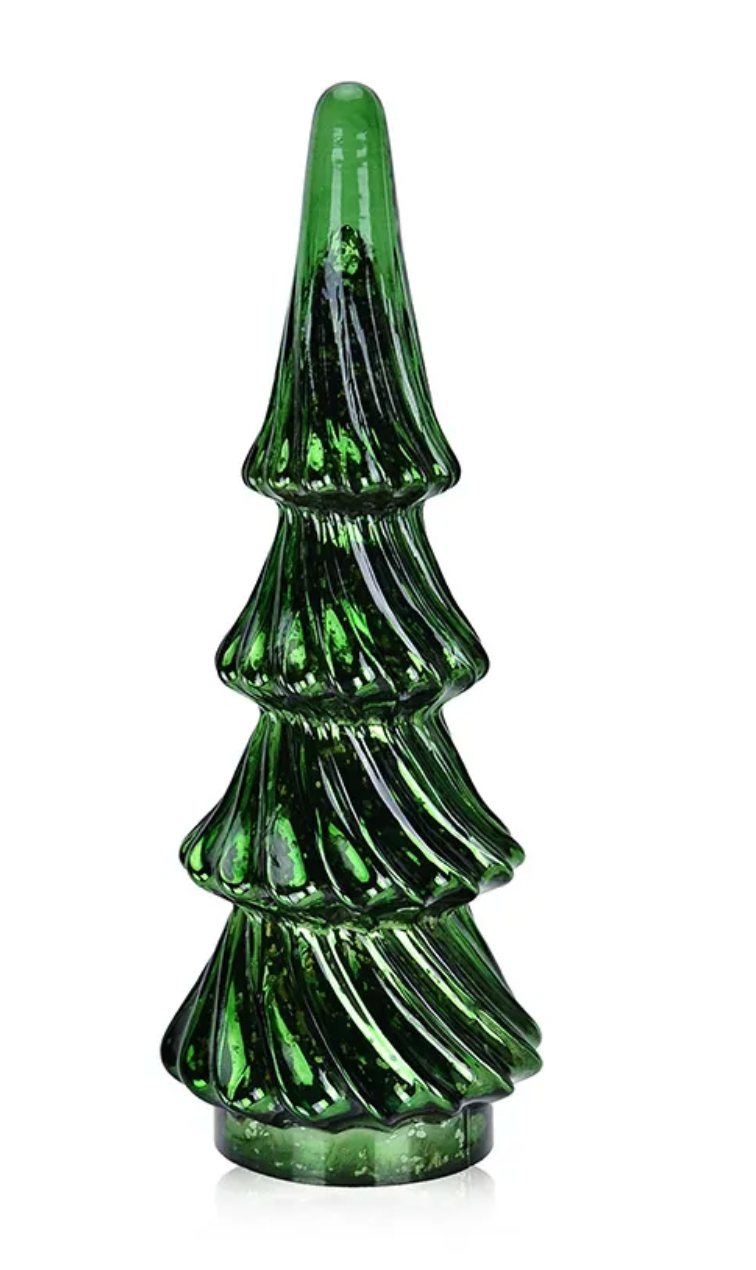Green Glass Christmas Tree