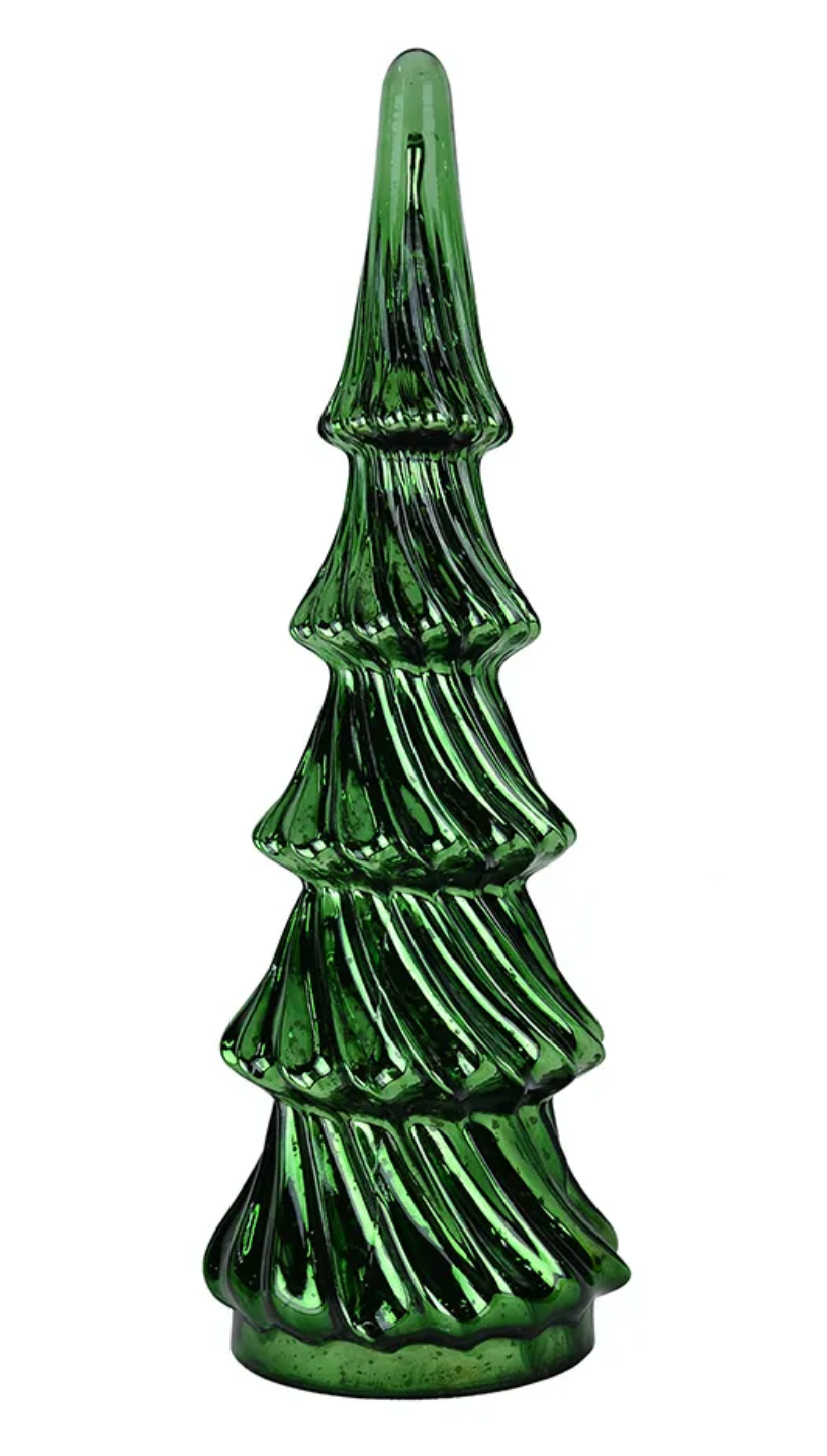 Green Glass Christmas Tree