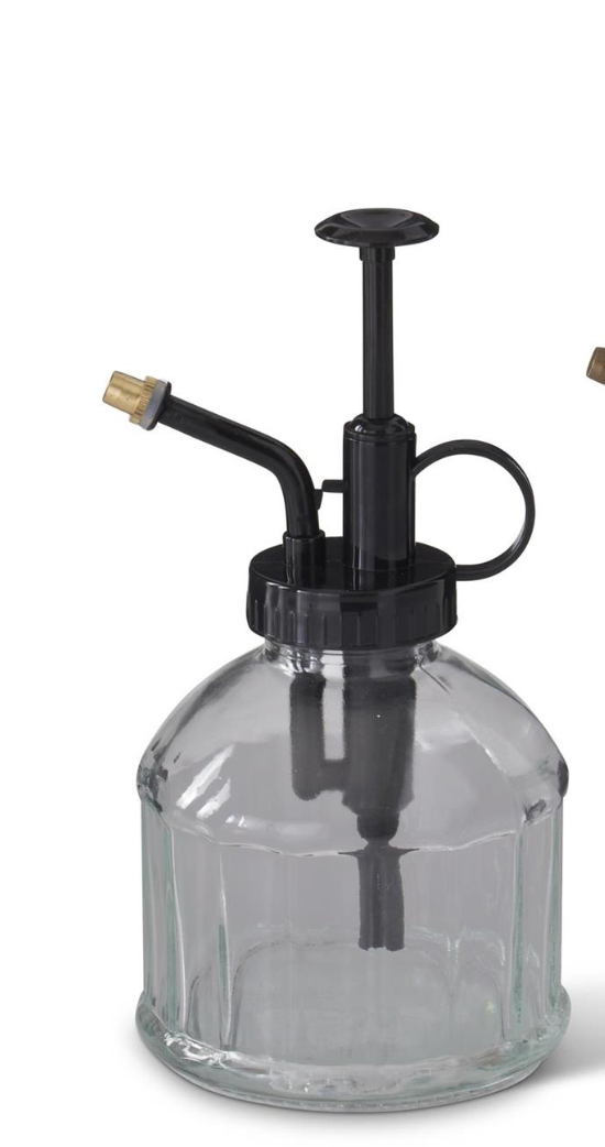 ASSORTED METAL & GLASS FLOWER MISTERS (2 COLORS)