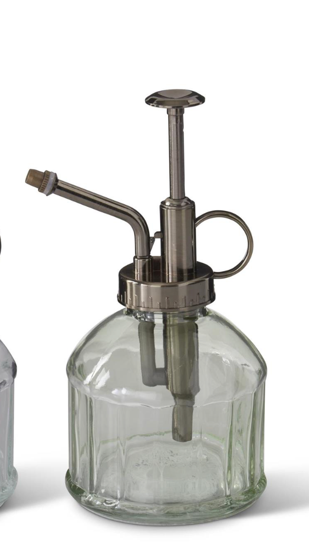 ASSORTED METAL & GLASS FLOWER MISTERS (2 COLORS)