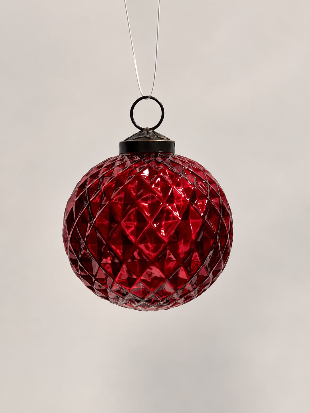 Assorted 3 Inch Red Mercury Glass Ornaments (2 Styles)